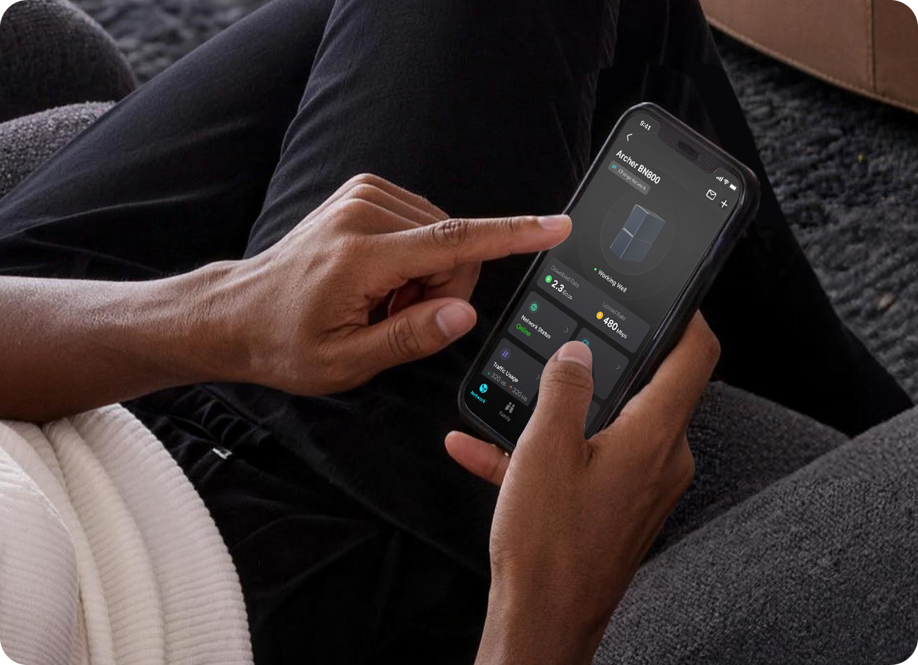 Managing the home network using the Tether app