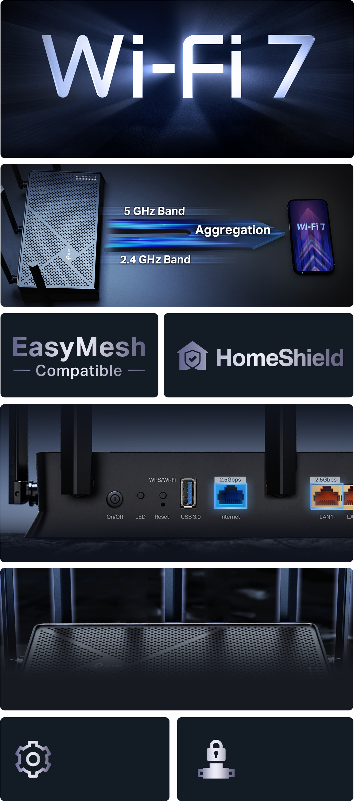 BE4600 Dual-Band WiFi 7 router performance background