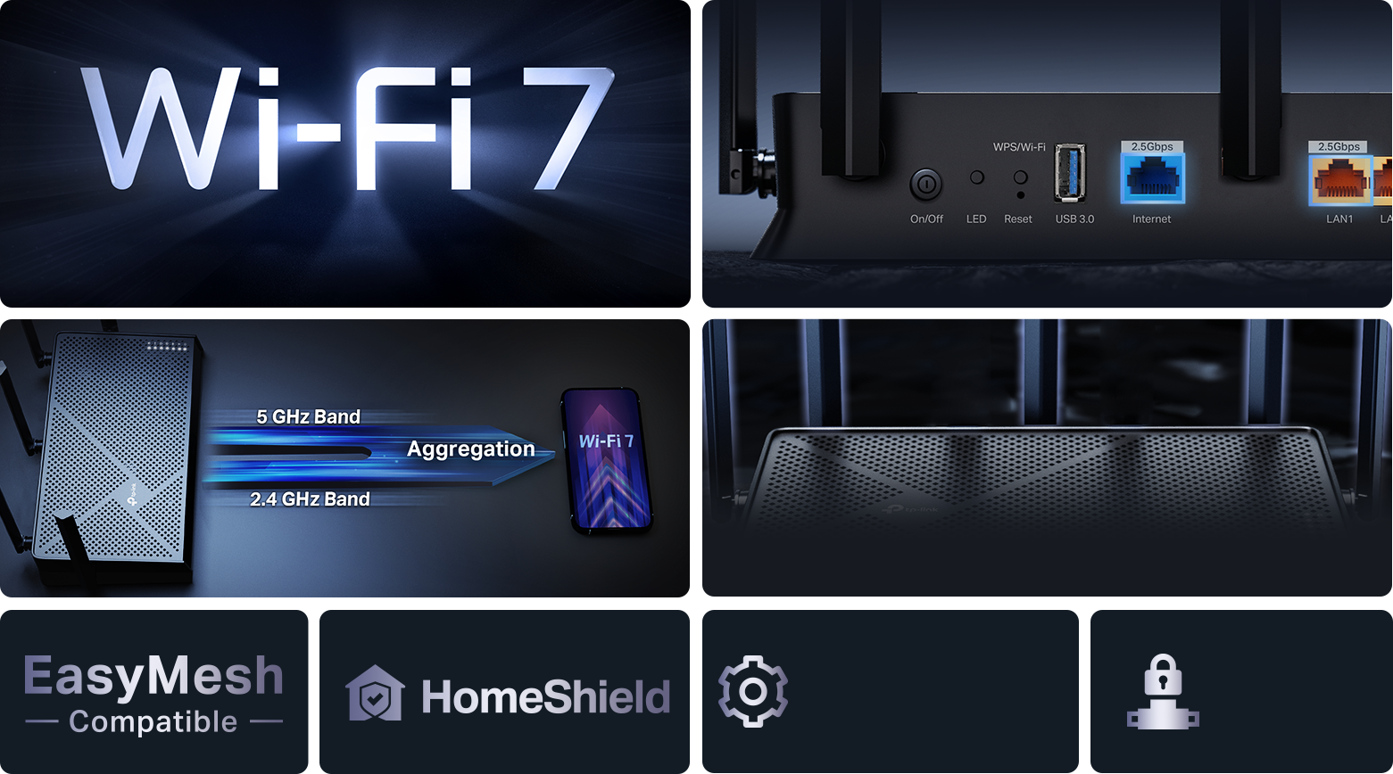 BE4600 Dual-Band WiFi 7 router performance background