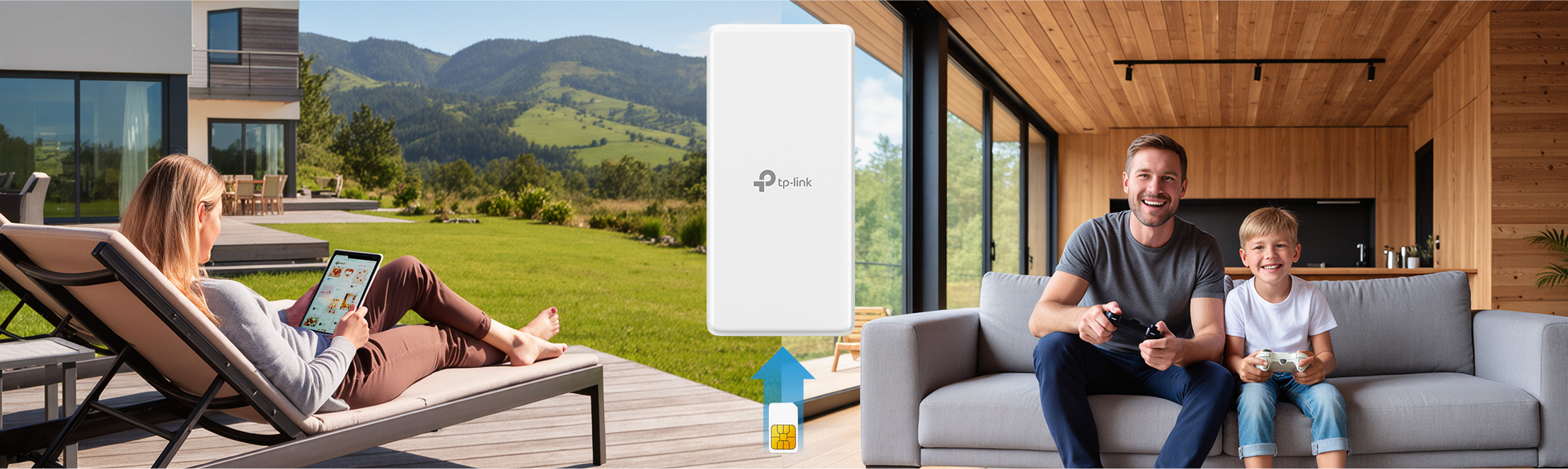 two scenarios of using the router with a SIM card