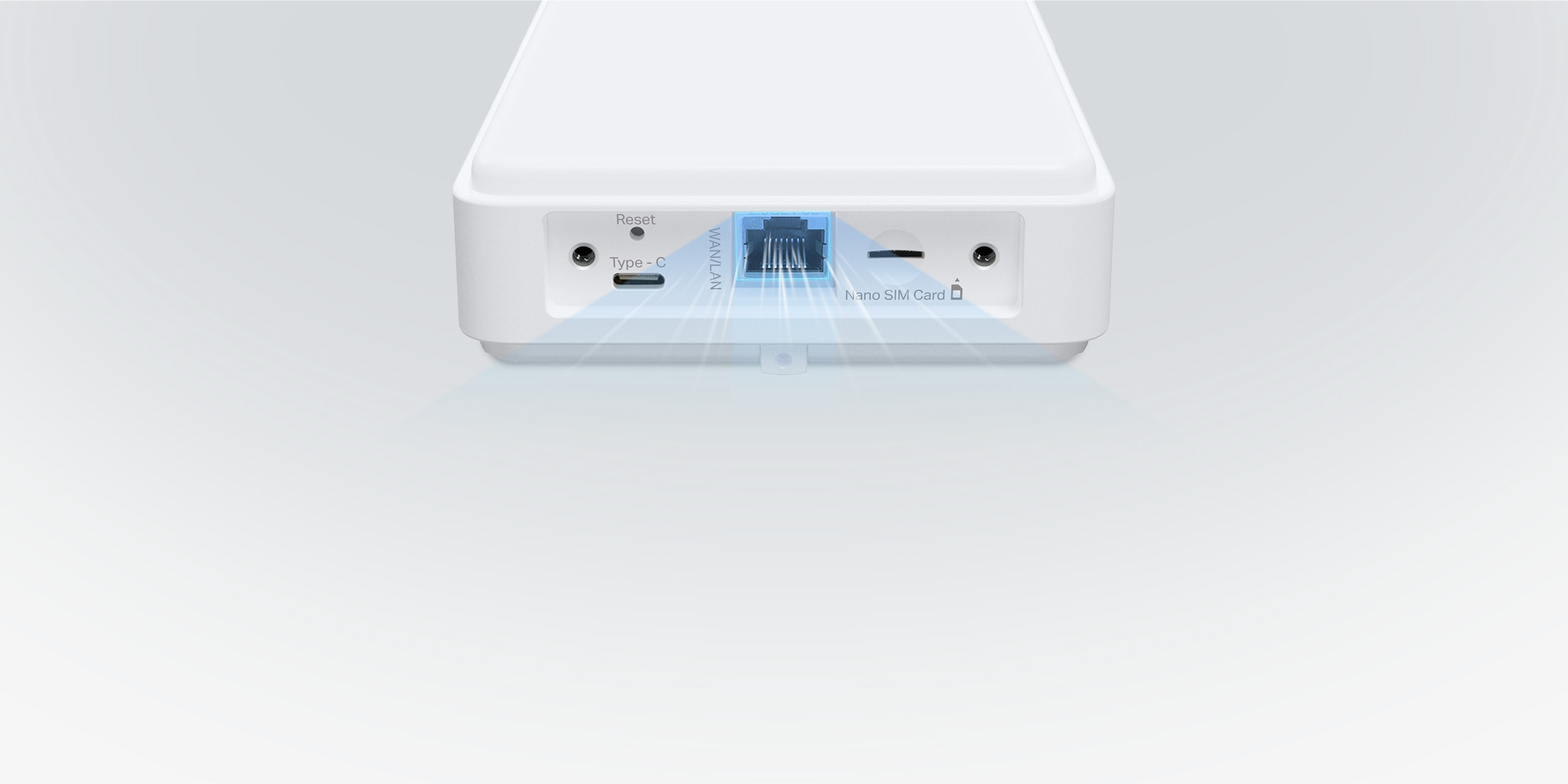Router with the WAN/LAN port highlighted