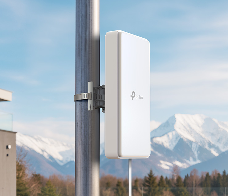 Router an einer Stange