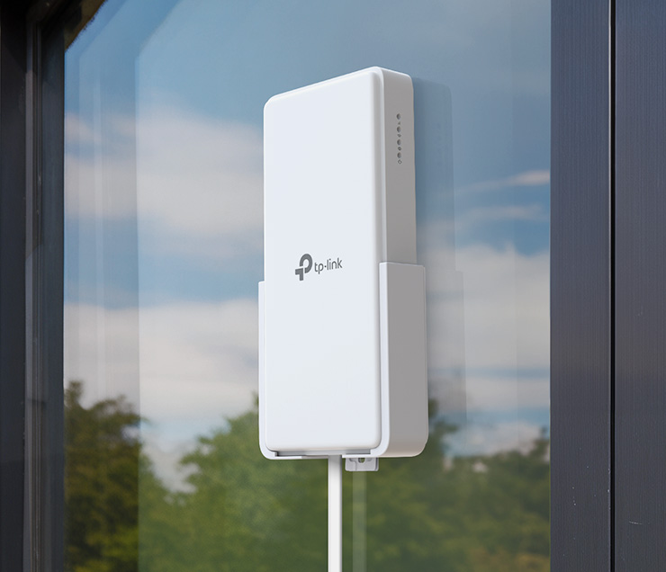 Router an einem Fenster