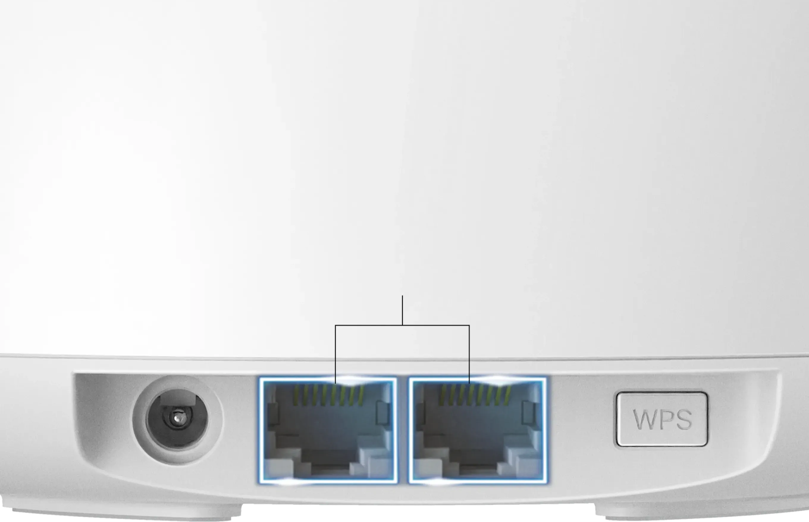 Rear view of the router with ports