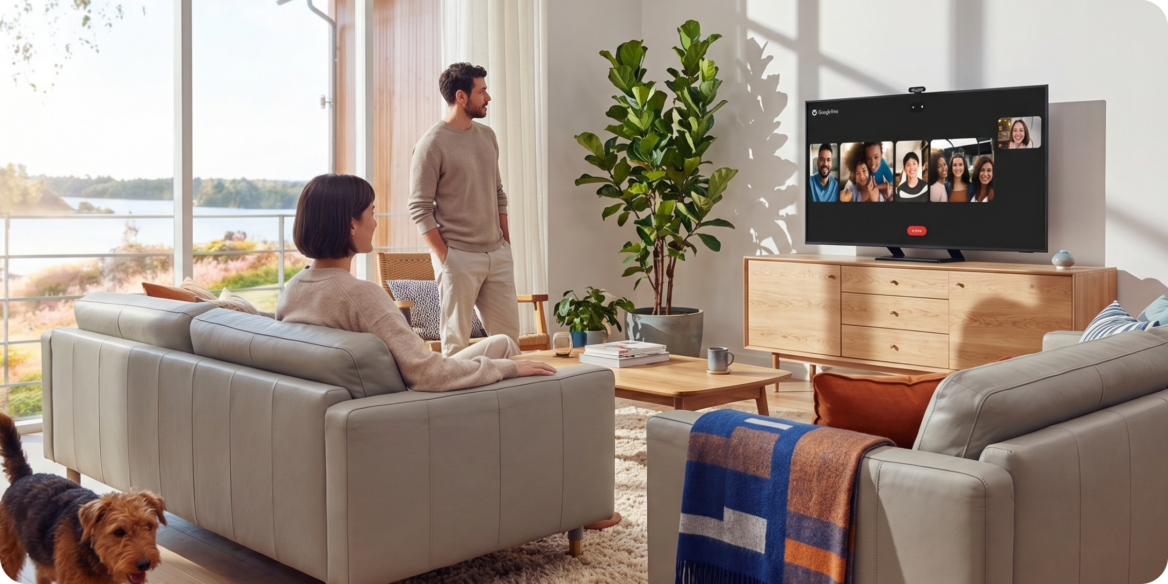 A family enjoying smart tv