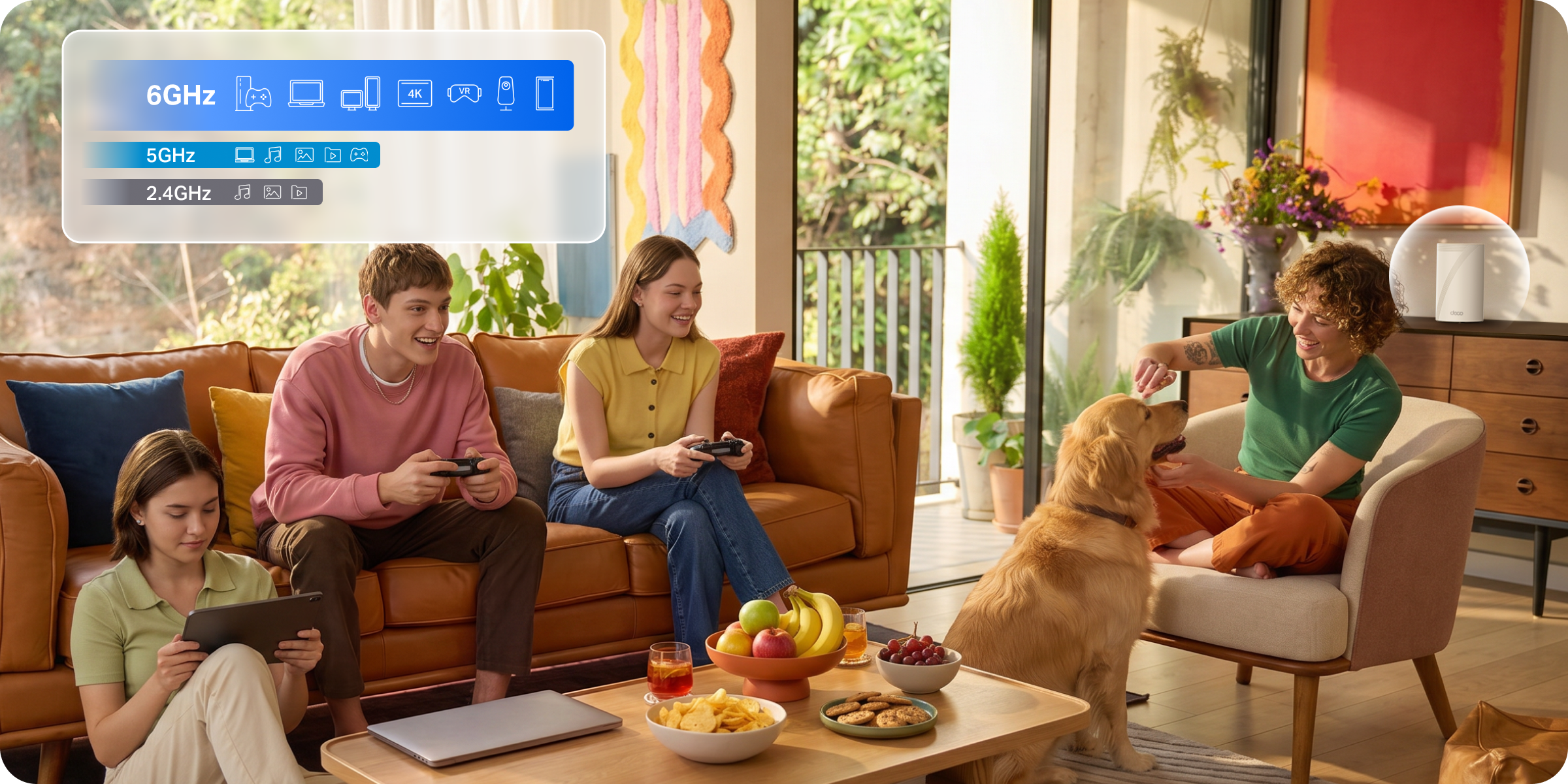 Family using Wi-Fi