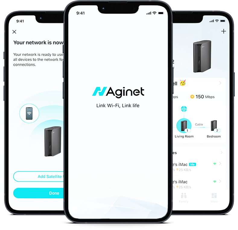 Aginet app screens