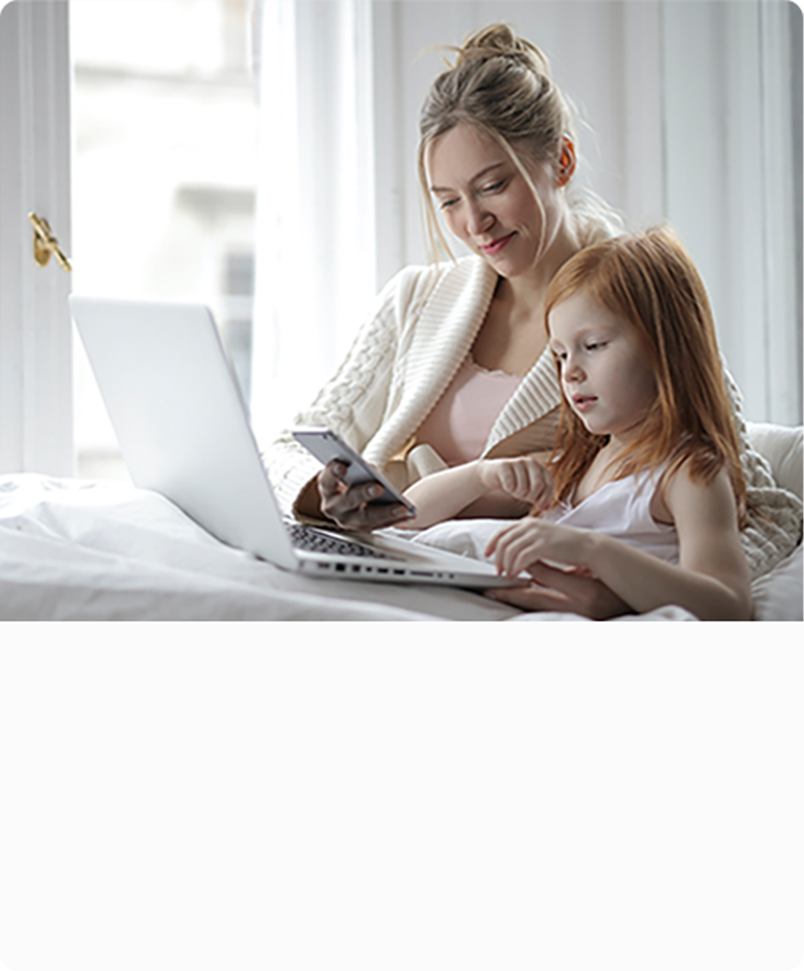 parent and child using a laptop