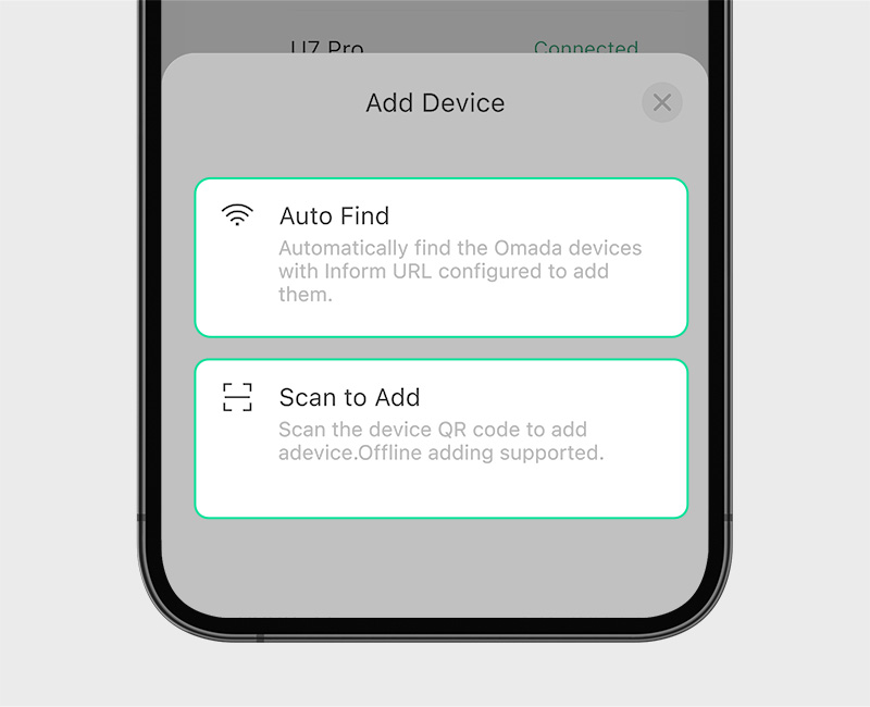 Pre-configure networks with auto find or scan to add