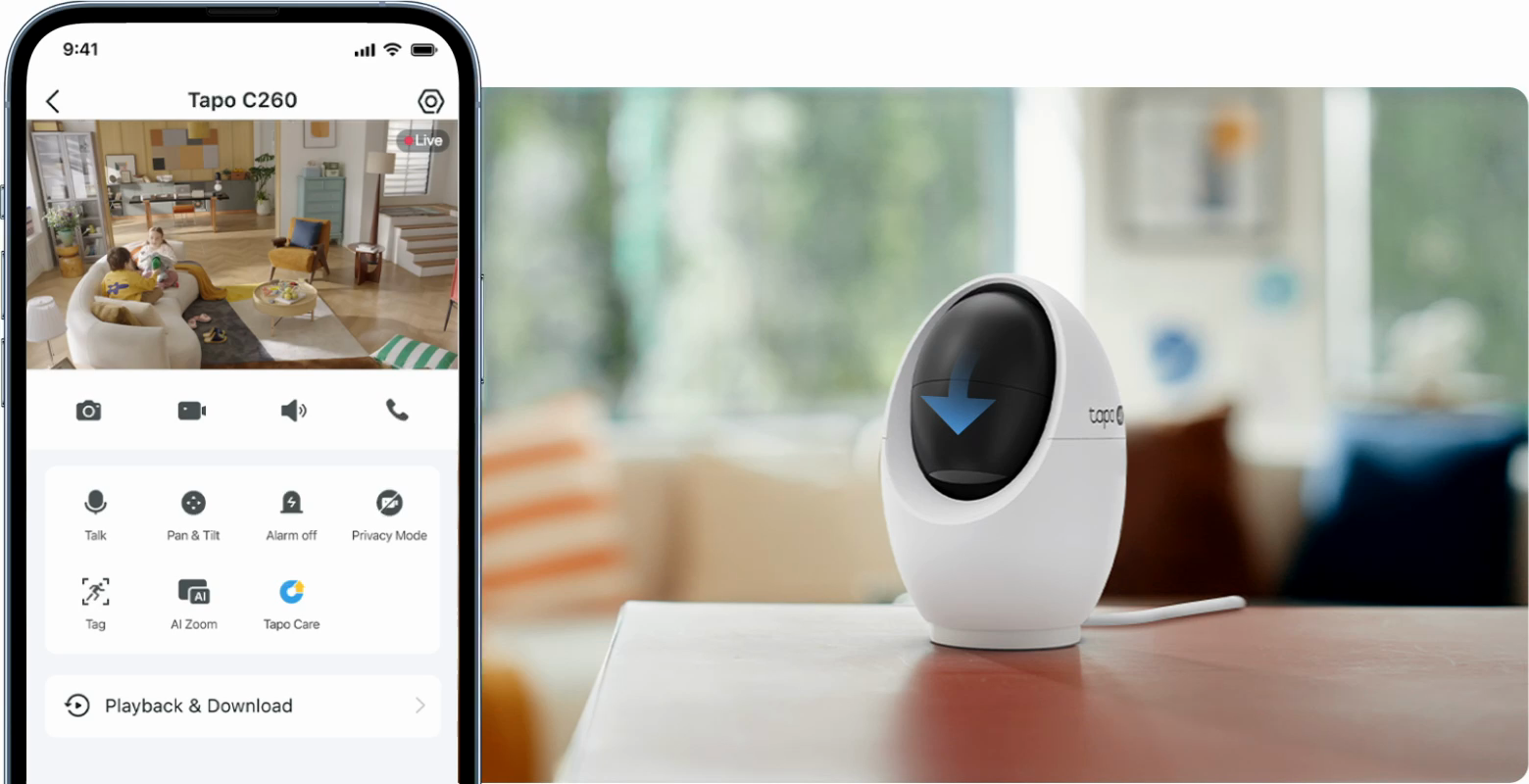 Tapo C260 | Pan/Tilt AI Home Security Wi-Fi Camera | TP-Link Nordic