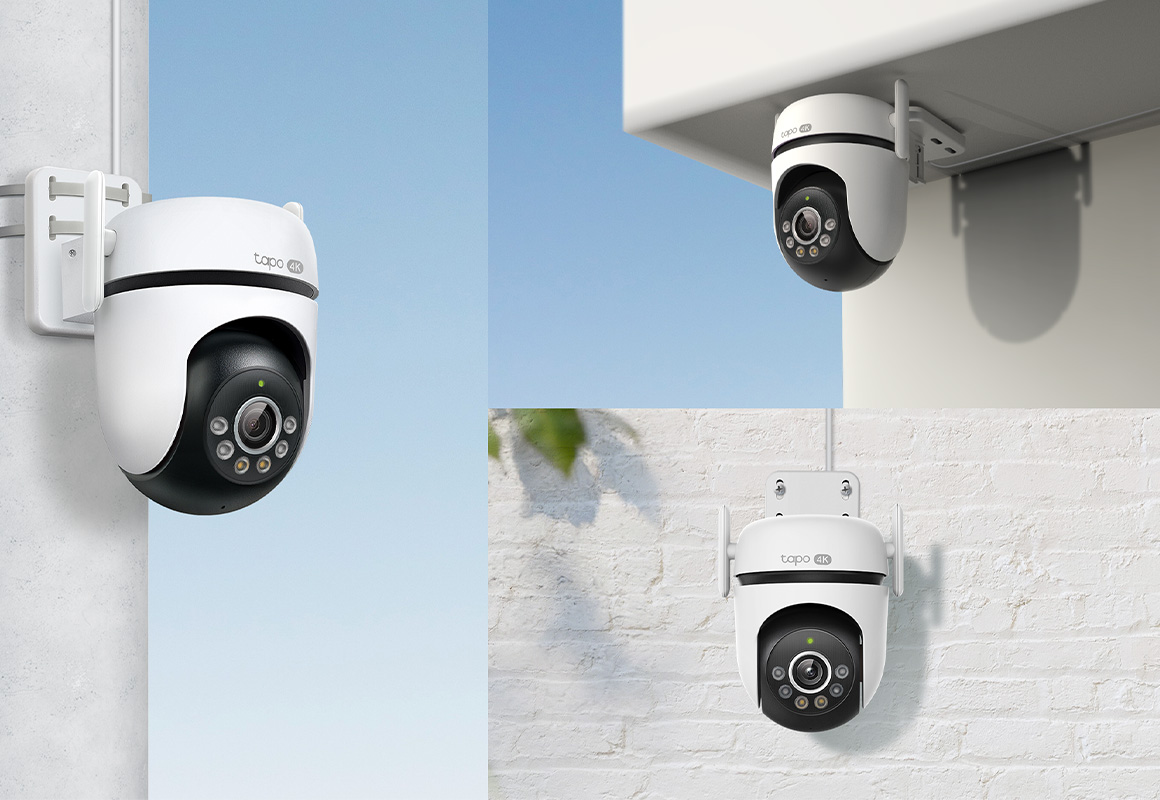 three cameras mounted in different places