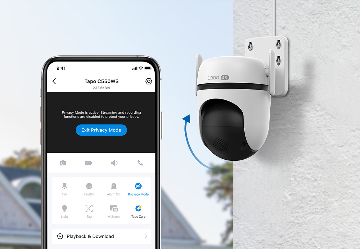three cameras mounted in different places