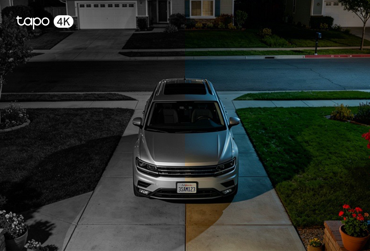 comparison of a camera recording a family eating outside at night with different sensors