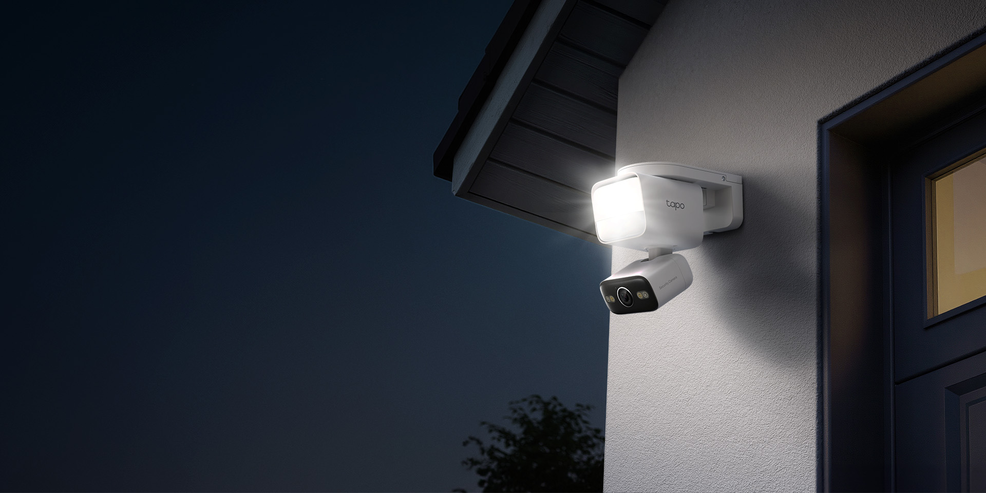 security floodlight lighting up the driveway