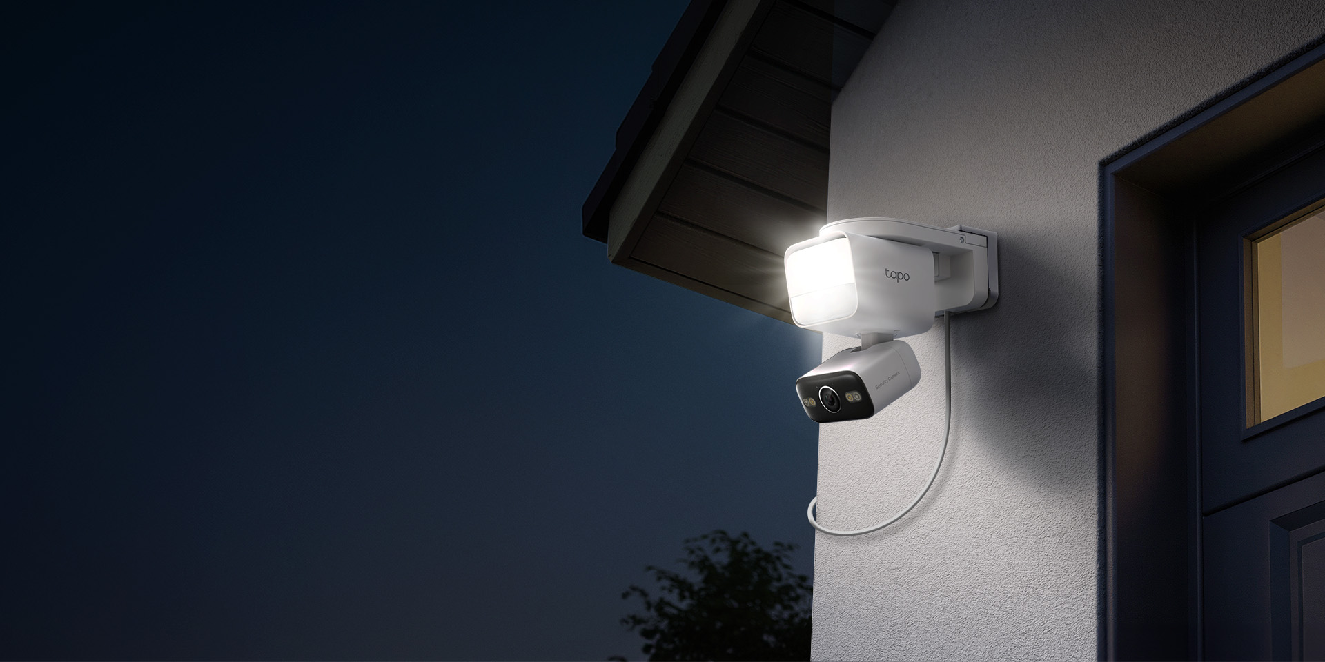 security floodlight lighting up the driveway