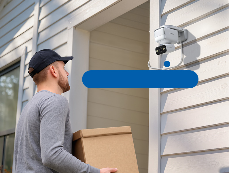 Delivery man holding a package