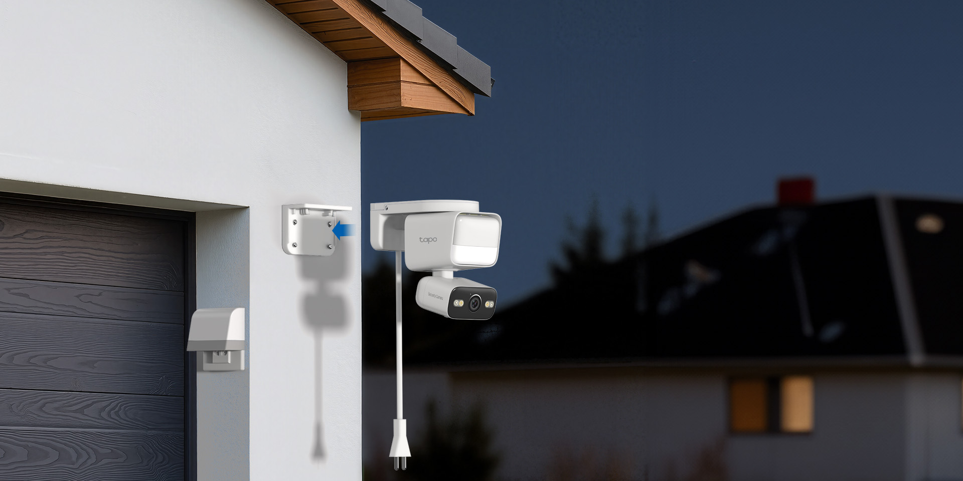 Camera bracket installed on a wall