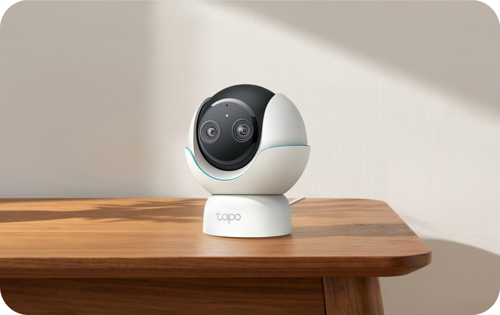 Tabletop Tapo baby camera.