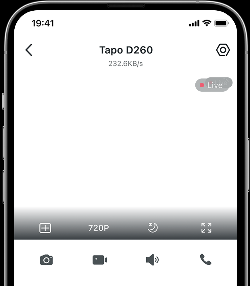 Tapo app live view recognizing a visitor