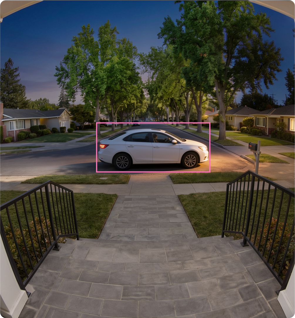 Tapo D260 detecting a vehicle near the door