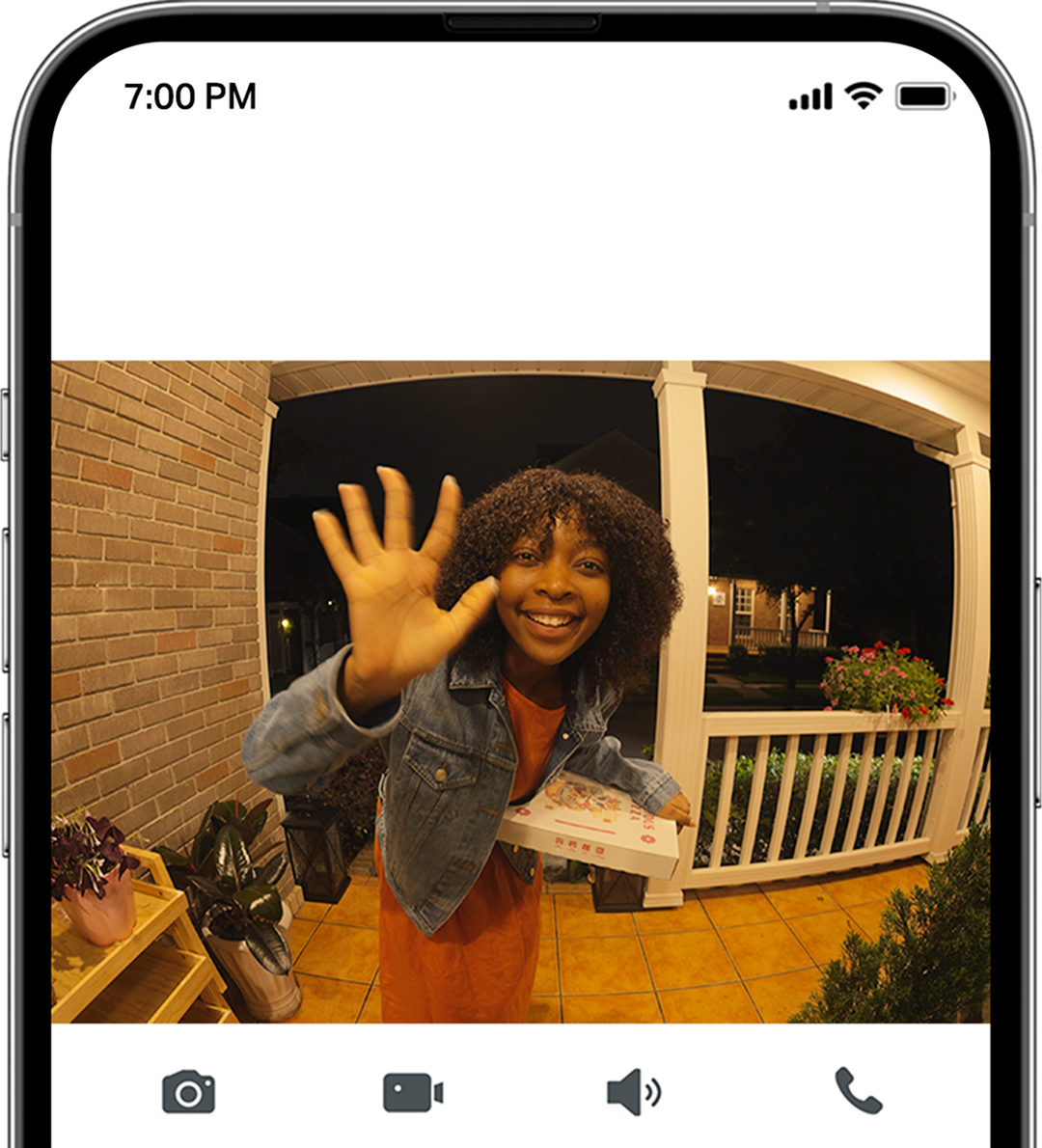 Tapo app live view recognizing a visitor