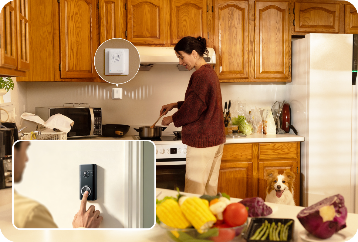 Tapo hub used as a chime in a kitchen