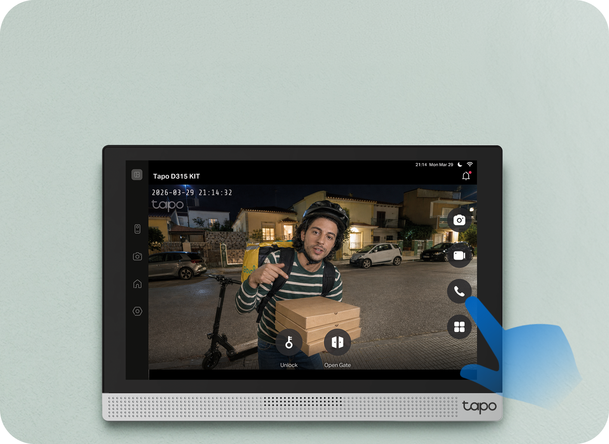 Delivery man on tablet