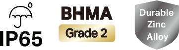 IP65, BHMA Grade 2, AUTO LOCKING