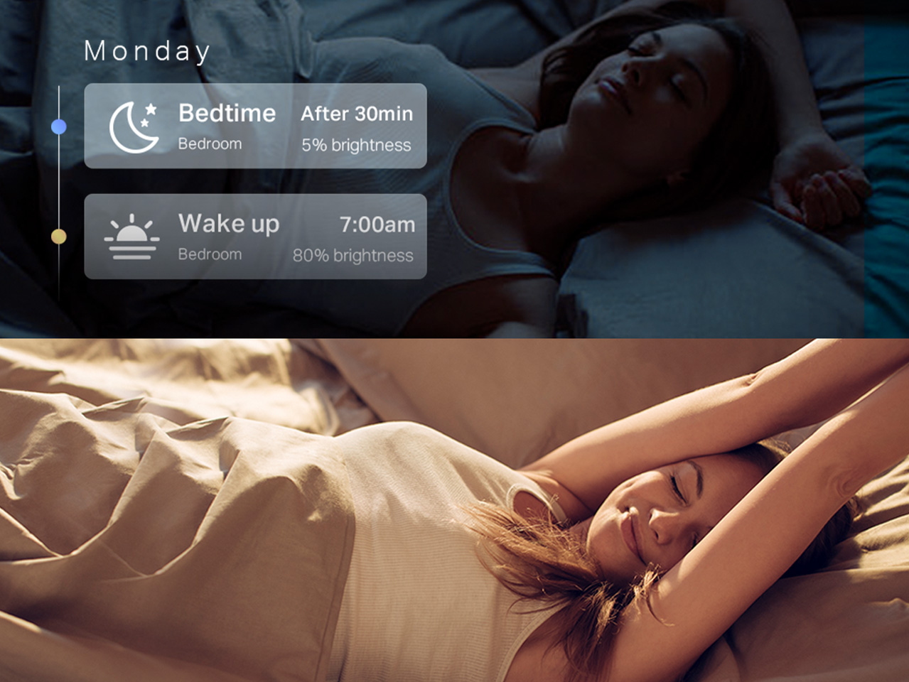 Morning and night lighting schedule