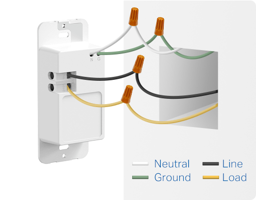 Connect wires to the smart switch as above.