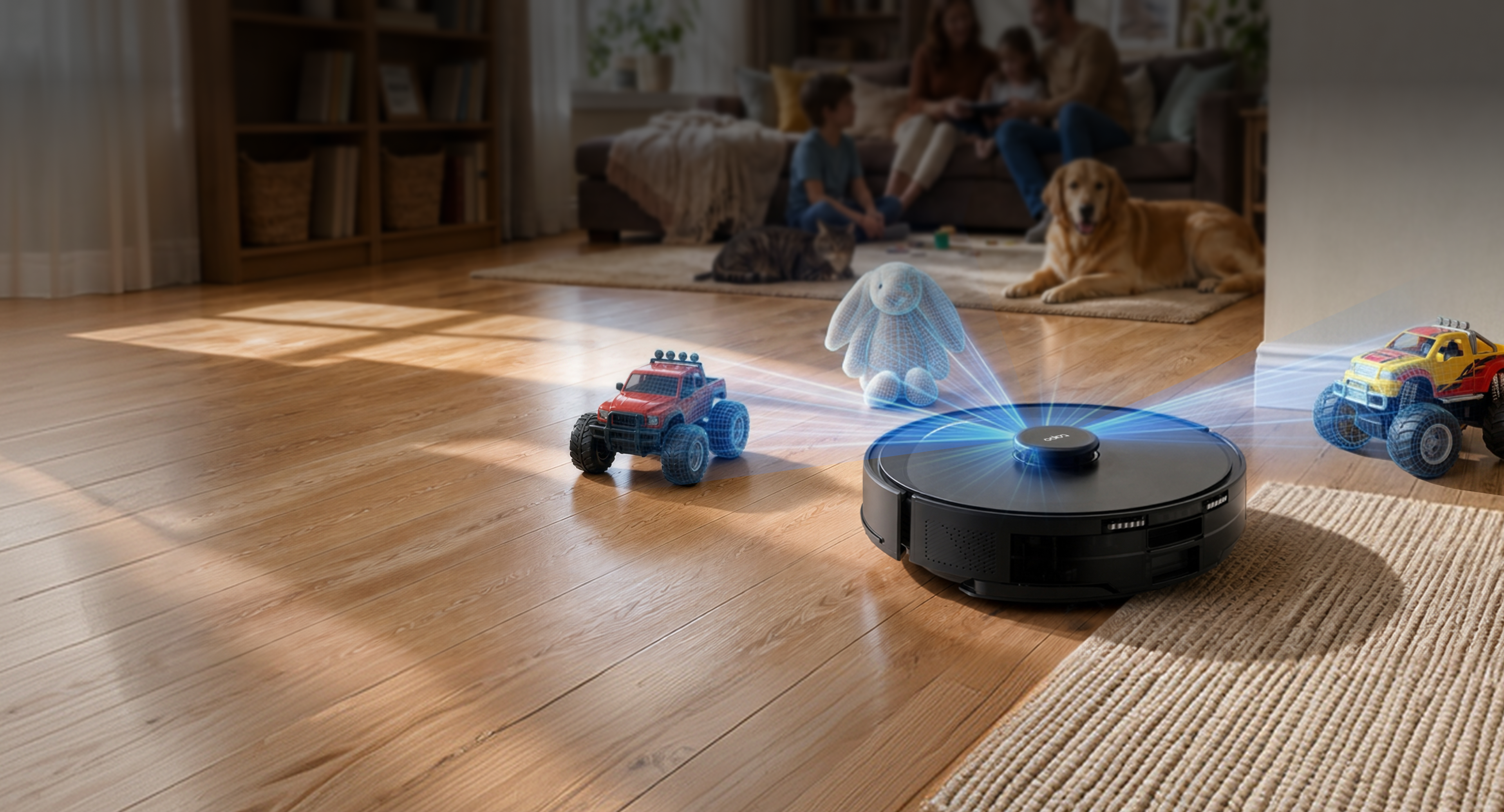 Tapo RV30 Max Plus Gen 2 navigating around toys and pets with dToF LiDAR