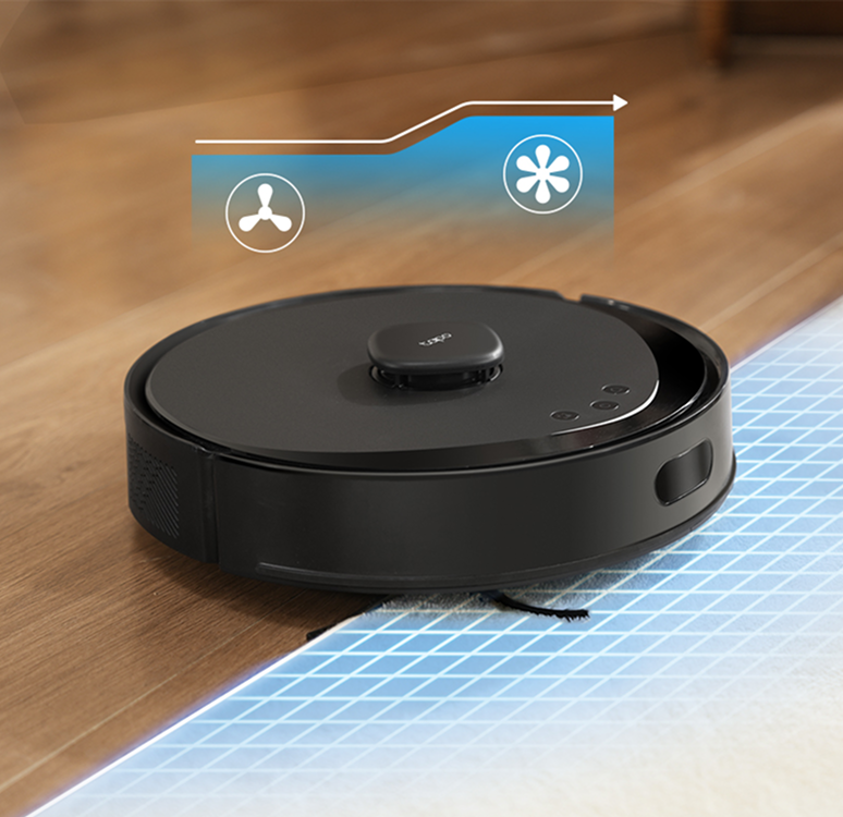 Tapo RV30 Max Plus Gen 2 boosting suction on carpet