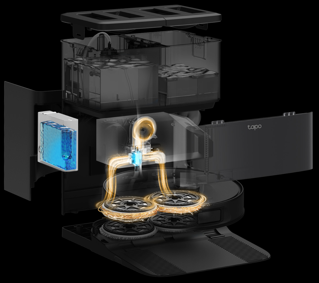 Self-cleaning dock cutaway