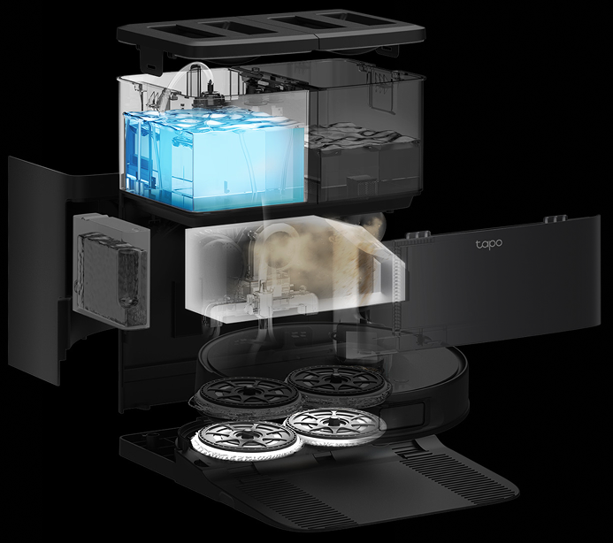 Self-cleaning dock cutaway