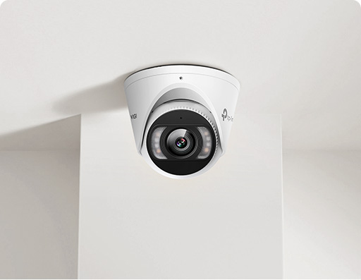 Close up of an installed security camera