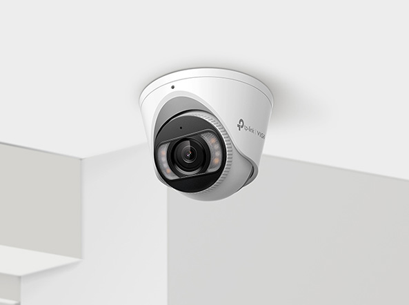 Close up of an installed security camera