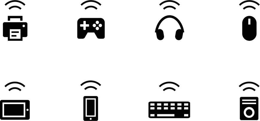 Icons of bluetooth compatible devices
