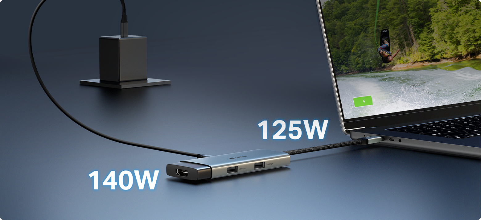 USB-C input and output ports
