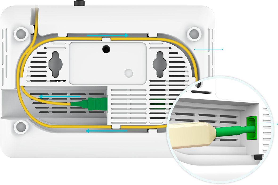 close up of fiber tray